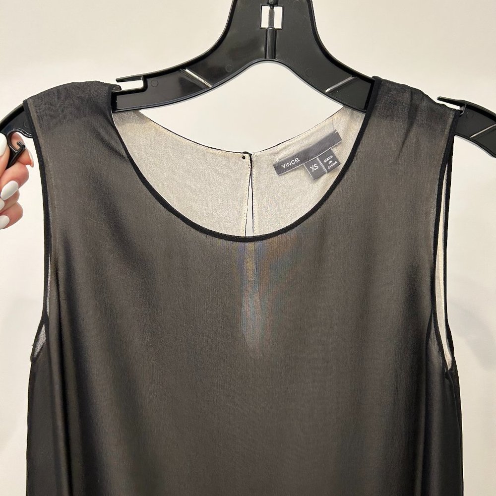 Vince Tank Top. Sheer black, Size XS